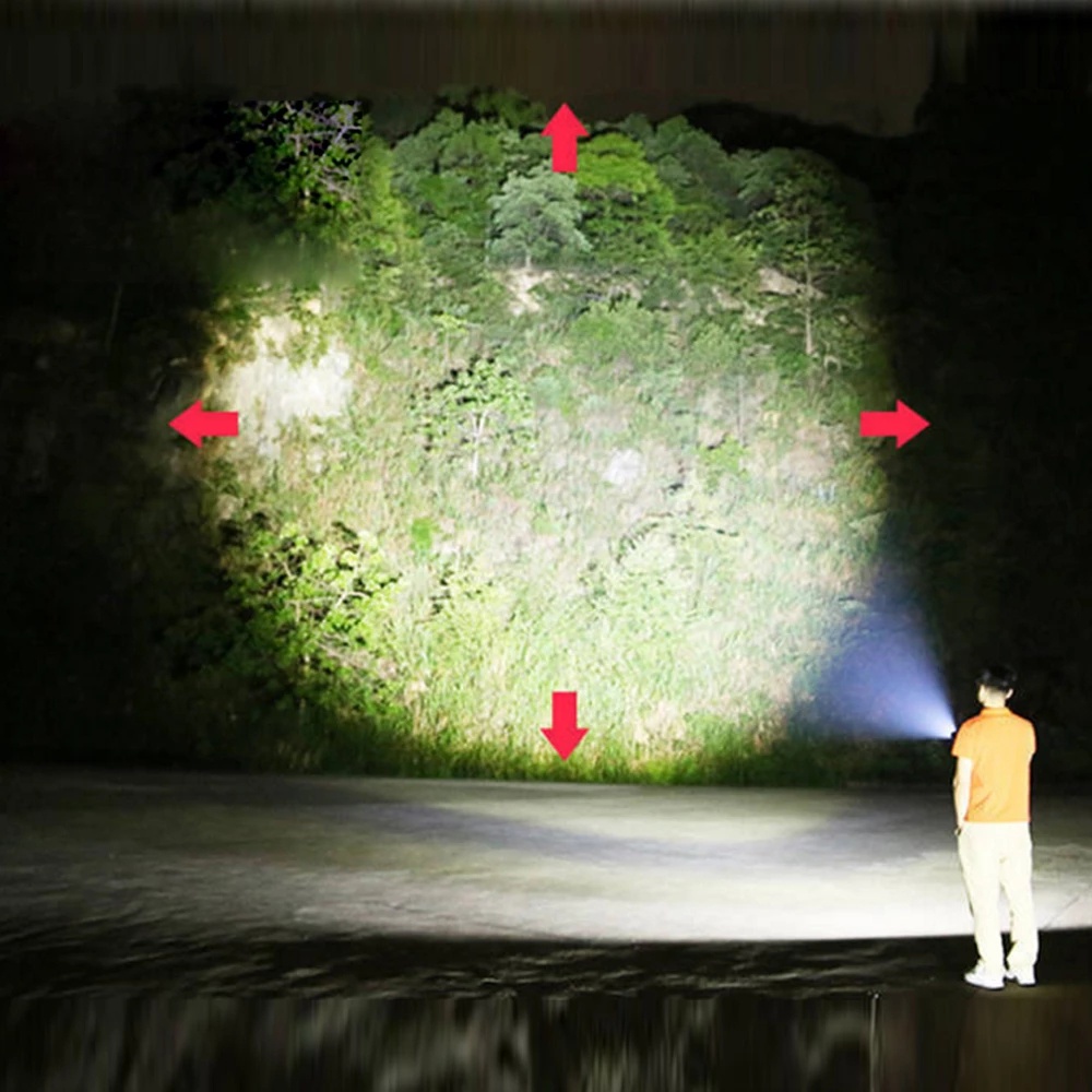 Lampu Senter LED Mini Portable Anti Air Zoom Teleskopis Usb Rechargeable Untuk Camping / Hiking