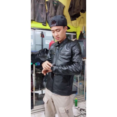 Jaket Kulit Pria Asli Model Sulam Casual Jaket Kulit Material Original