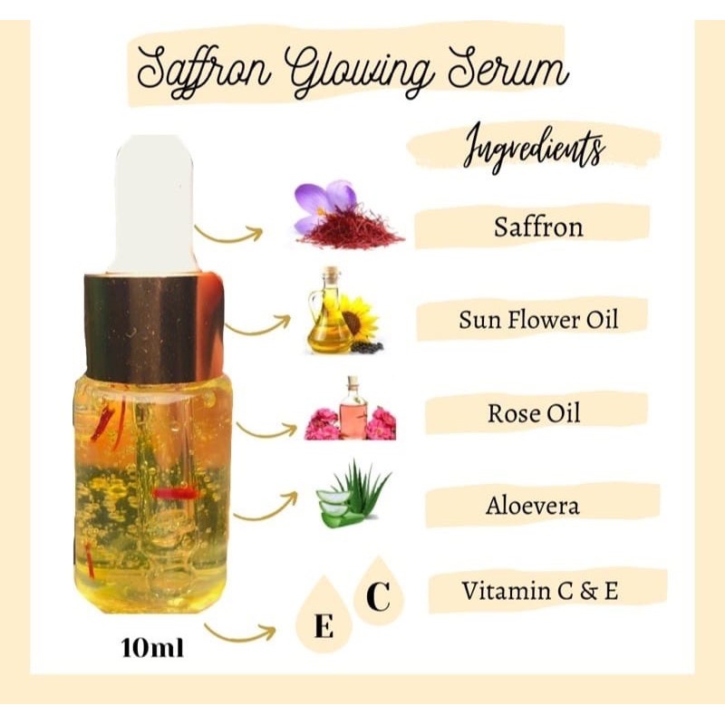 serum saffron glowing whitening serum pemutih badan serum colagen mencerahkan wajah