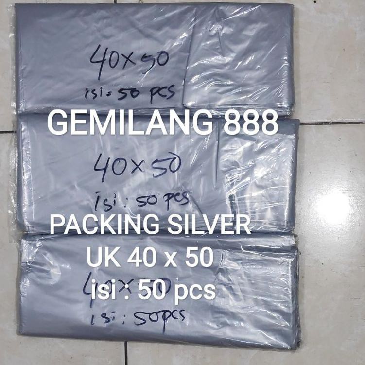 

Sedank Juual Plastik Packing Silver uk 40x50, Hd packing Silver, Plastik bungkus PaketY55G09 thank y