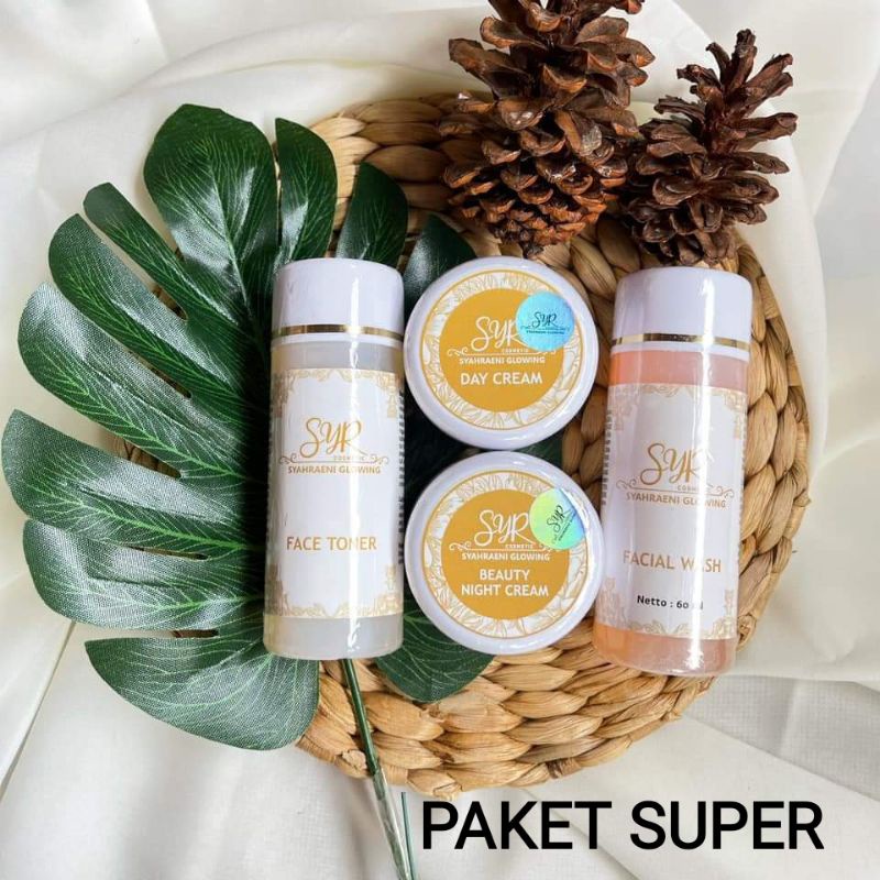 BISA COD BPOM Skincare paket super syr cream syahreni glowing ori set krim wajah bedak syahraeni glo