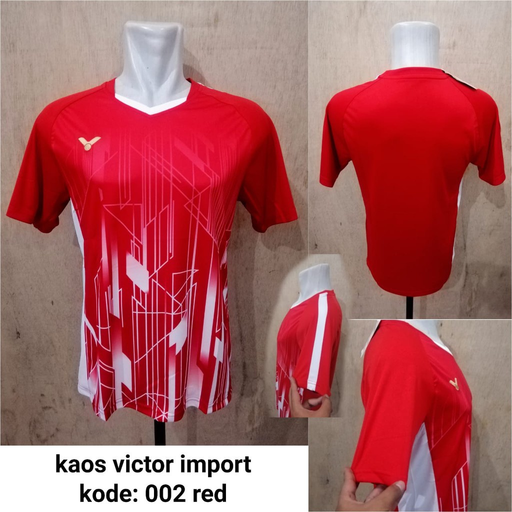 Terbaru  Baju badminton Victor 002 kaos badminton victor kaos victor import  Freeongkir