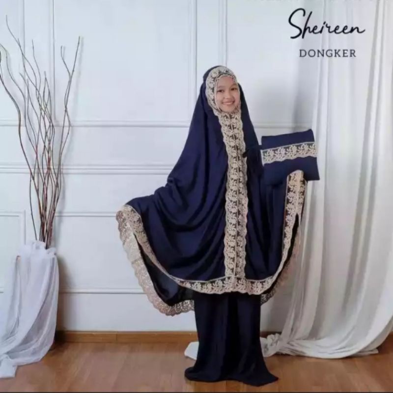 Mukena anak perempuan Shireen  Couple M L XL Tangung Katun Mikro Cantik