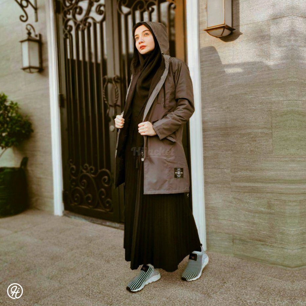 ✅Beli 1 Bundling 4✅ Hijacket IXORA Original Jacket Hijaber Jaket Wanita Muslimah Azmi Hijab Hijaket-ColdGrey x ZASKIA