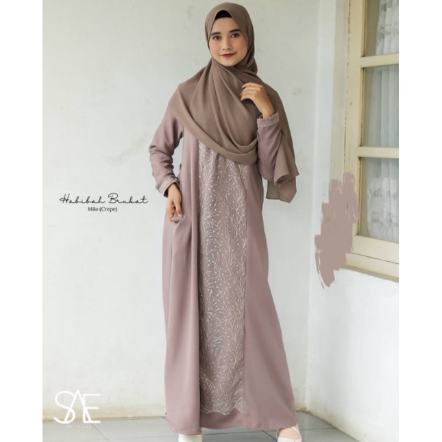 READY STOK GAMIS MURAH GAMIS BRUKAT GAMIS POLOS GAMIS KOMBINASI GAMIS HABIBAH BRUKAT BAHAN CREPE