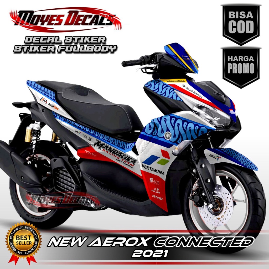 Decal Stiker Motor Yamaha All New Aerox Connected 155 2021 Full Body Mandalika racing Team - Stiker 