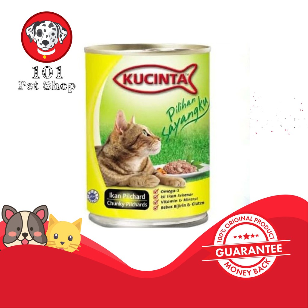 MAKANAN KUCING KUCINTA CHUNKY PILCHARDS 400GR