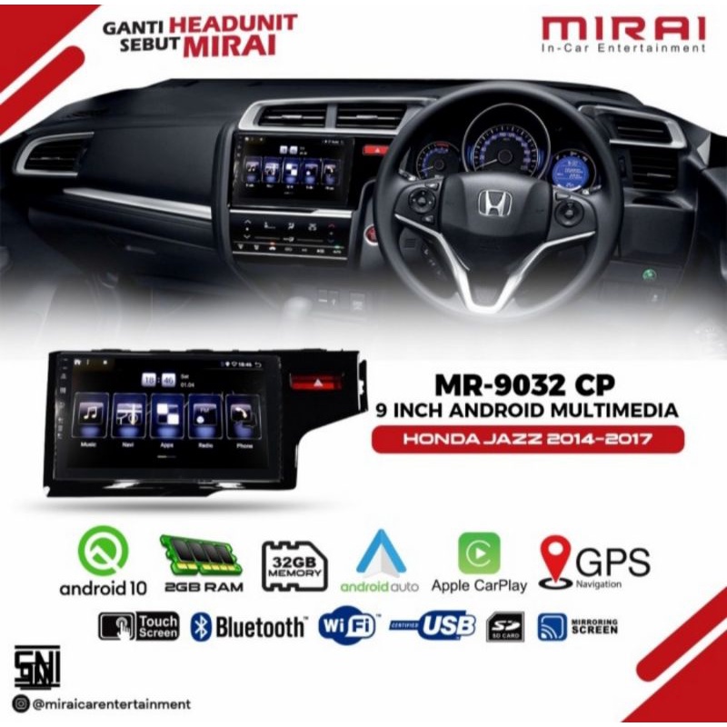 HEAD UNIT ANDROID MIRAI 9032CP JAZZ BARU