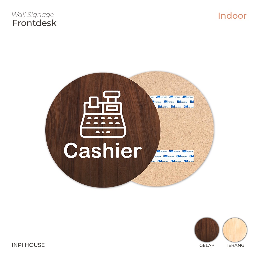 cashier sign system - papan tanda kasir - Coklat