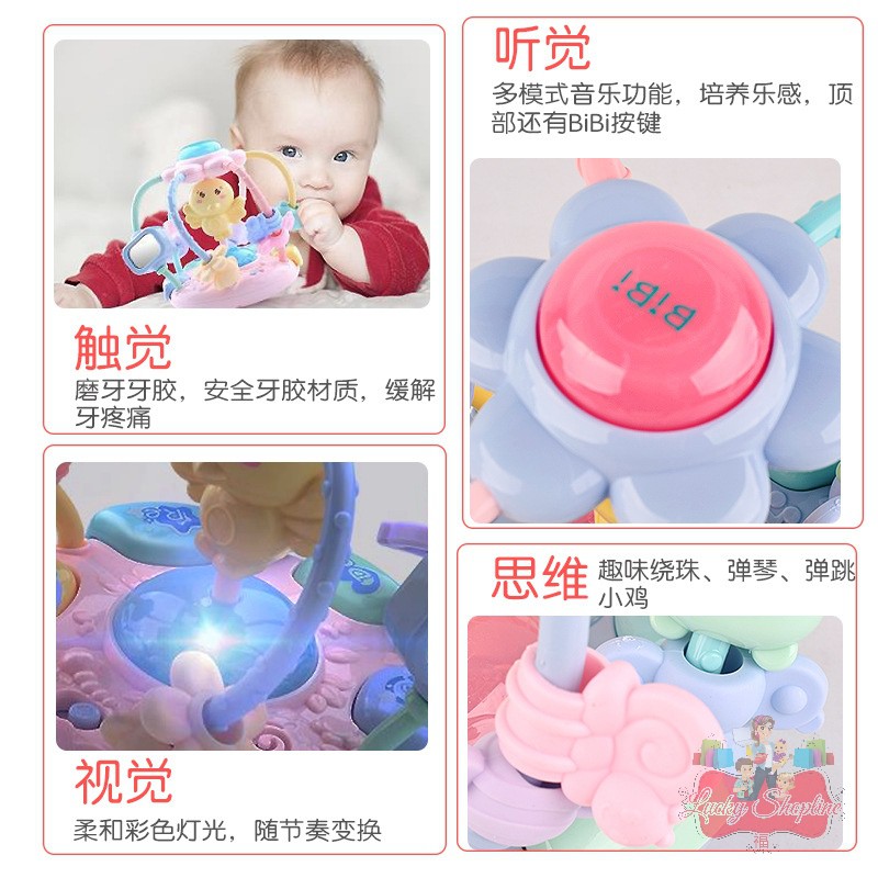 [BIG SALE] Mainan bayi rattle teether music dan lampu /mainan bola rattle musik dan lampu