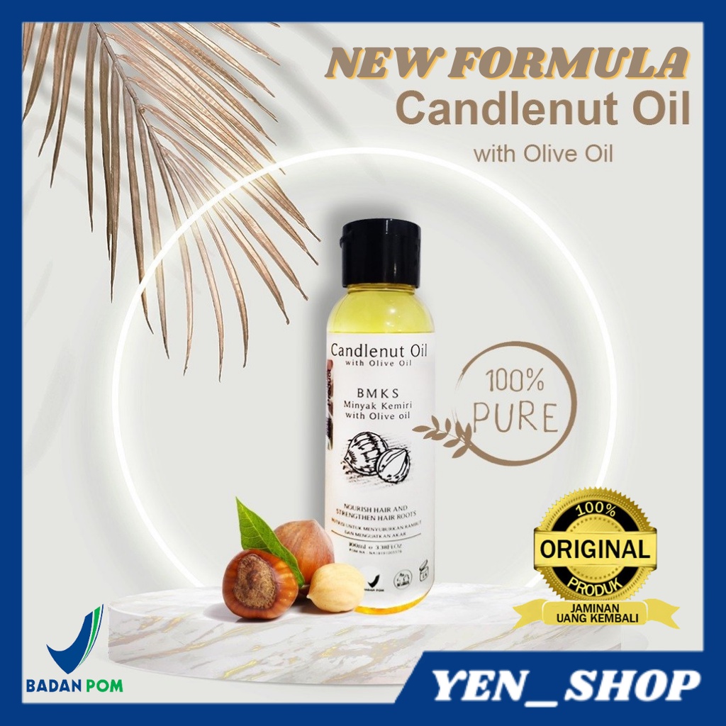 Minyak Kemiri Pelebat &amp; Penghitam Rambut CANDLENUT OIL WITH OLIVE OIL BPOM - 60ml