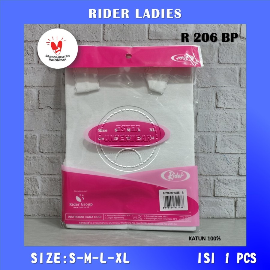 Kaos Singlet Wanita Rider R 206 BP PUTIH Isi-1PCS