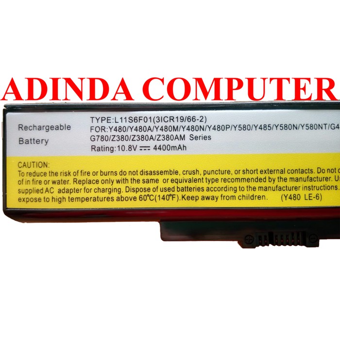 Baterai Lenovo G480 G400 Y480A Y480M Y580N Y580NT G480A
