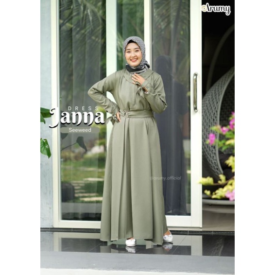 Janna Dress by Arumy | Gamis Dewasa Kombinasi | Dress Terbaru Busui Friendly