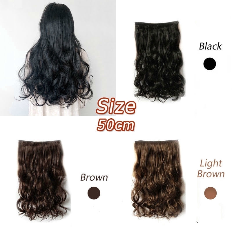 50cm Wig / Rambut Palsu Model Keriting Gelombang Gaya Korea untuk Wanita