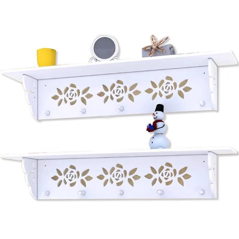 1 SET 2 Pcs Decorative Rack rak Shabby chic dekorasi dinding (dengan 5buah hook gantungan)