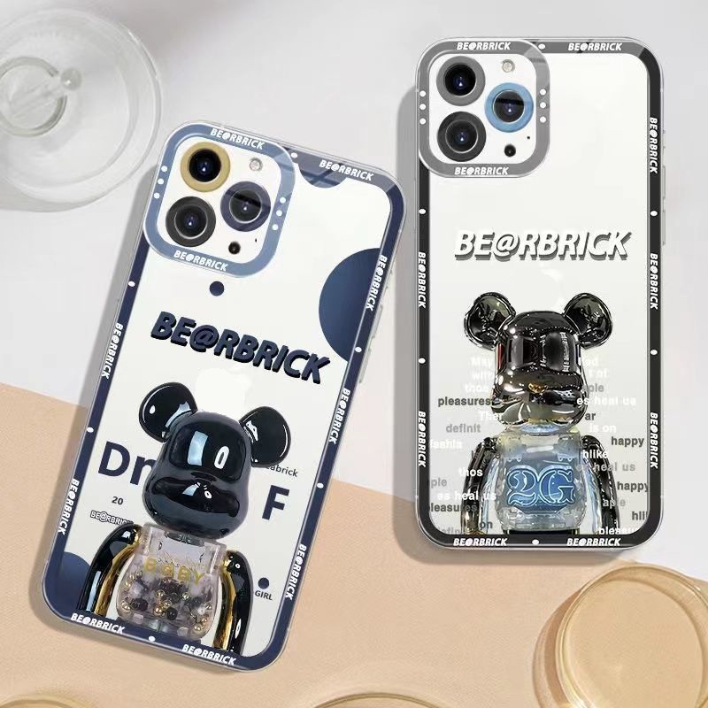 Soft Case Silikon TPU Transparan Motif Beruang Untuk IPhone 14 13 12 Pro Max 11 XS XR X 8 7 6S Plus