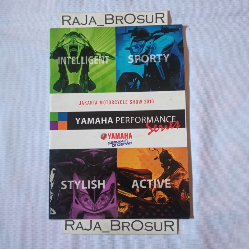 Poster brosur booklet Yamaha performance series YZF-R1. YZR-M1. Byson. Scorpio Z. Vixion. Super Tene