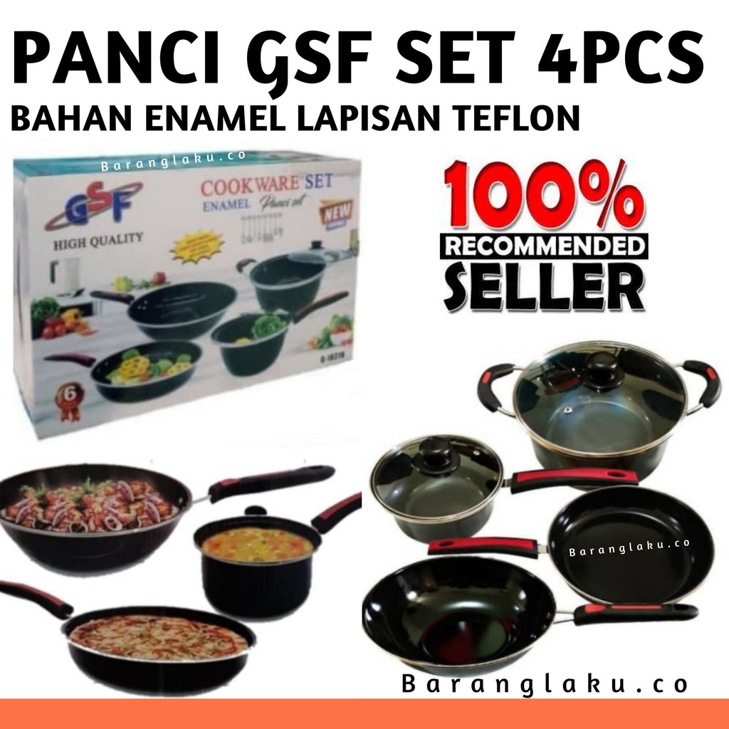 PANCI GSF ISI 4 PCS / PANCI WAJAN PENGGORENGAN SET ENAMEL ANTI LENGKET 4 PCS GSF G 2630 / ERN-170ST