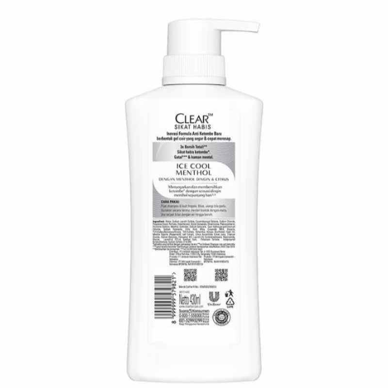 CLEAR Anti Dandruff Shampo Ice Cool Menthol 430ml