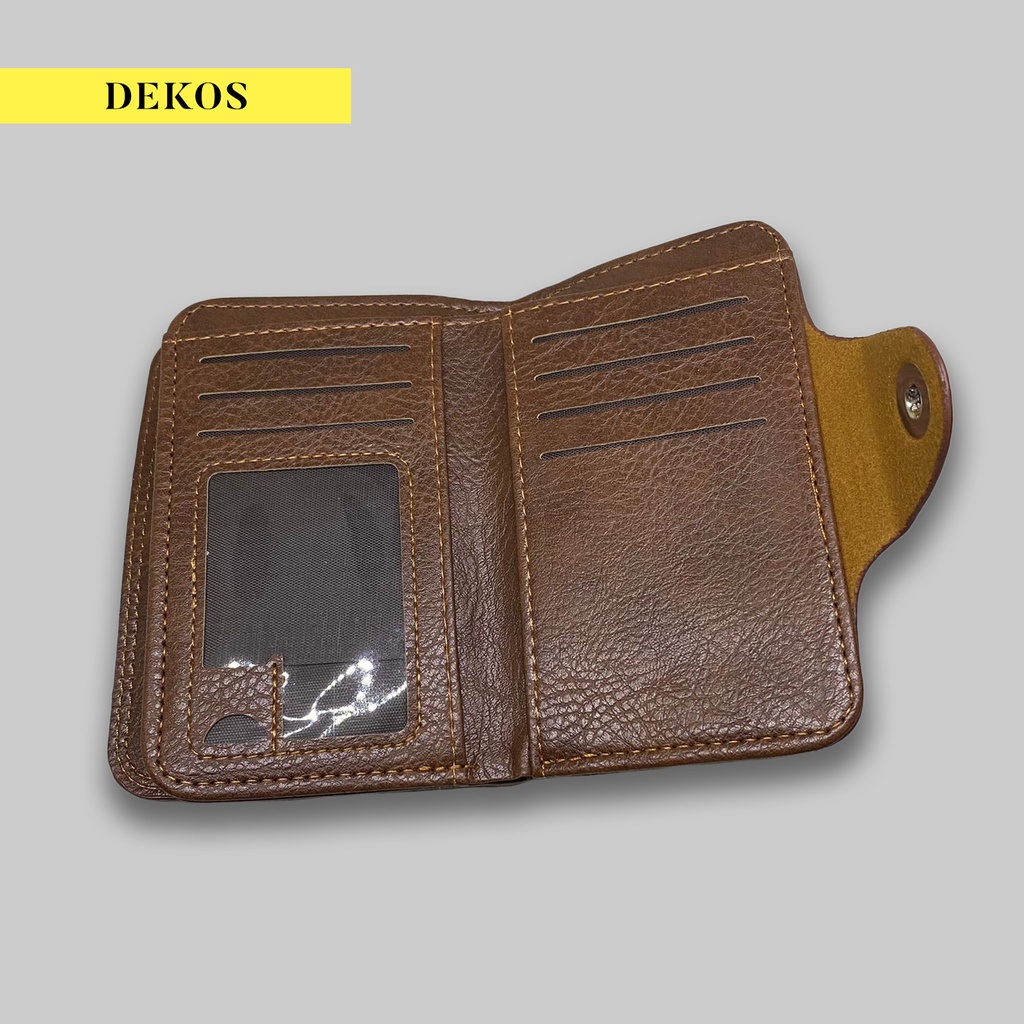 Dompet Kulit Pria Dekos - Lipat Dompet Kulit Men Fashion Leather Wallet