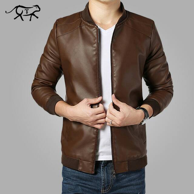 Jaket Baseball pria coklat keren gaul