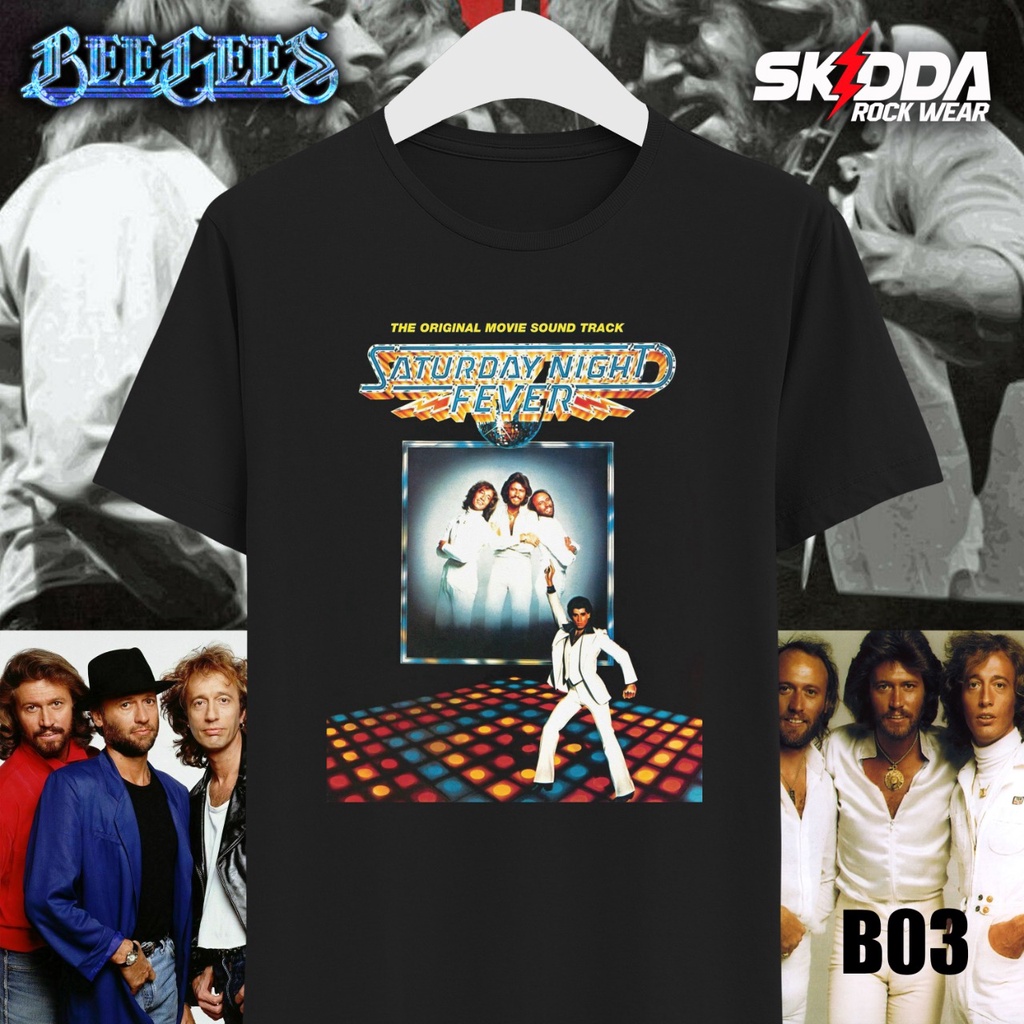 T Shirt Kaos Band Jadul Lawas BEE GEES – Saturday Night Fever - Premium Cotton Combed 24S