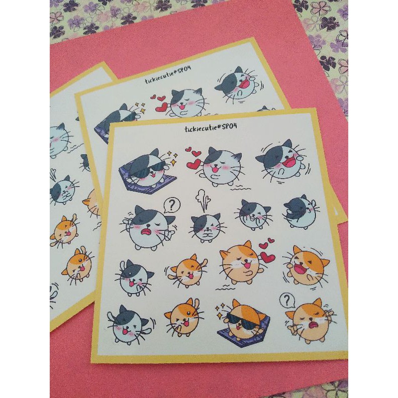 

Sticker Tickie Cutie #SP04 cutie cat kitten utk jurnal scrapbook