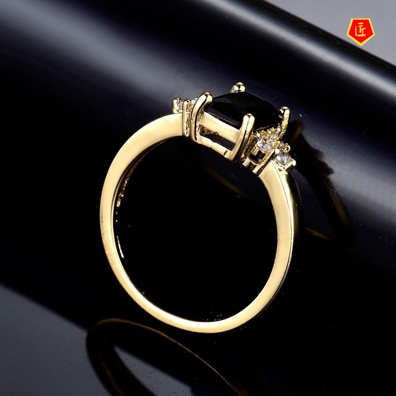 [Ready Stock]Women's Square Diamond Ring Simple All-Match