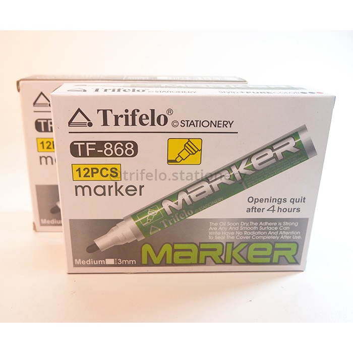 

TRIFELO Permanent Marker Spidol Permanen Round Tip (Isi 12 pcs)
