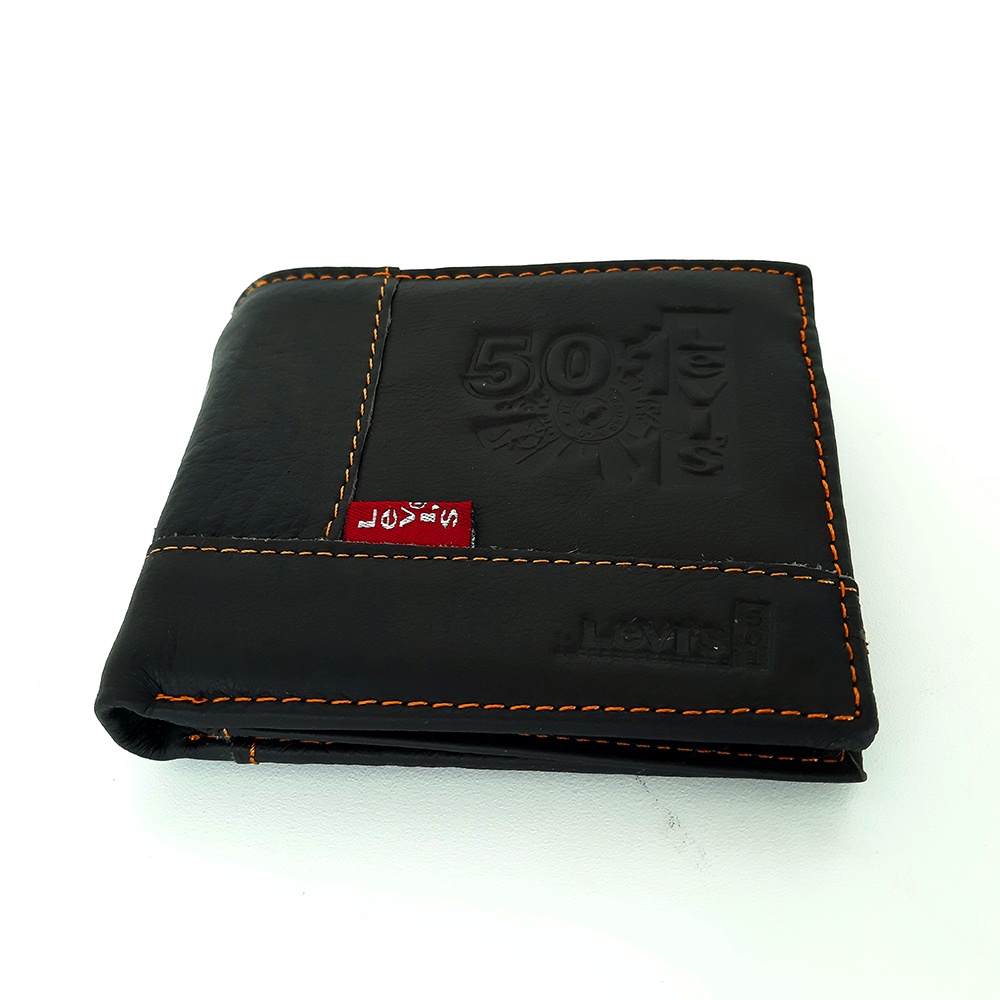 Dompet Pria kulit Asli Resleting Branded Coklat Hitam