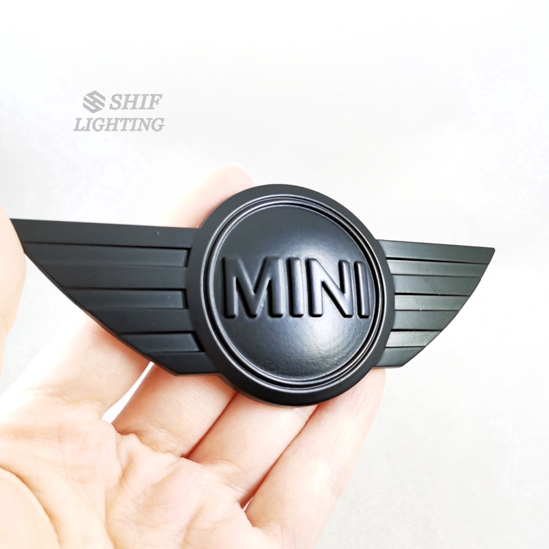 1pc Stiker Emblem Logo Sayap Mini Bahan Metal Untuk Mini Cooper