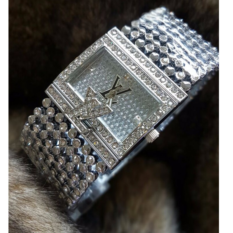 Cod JAM TANGAN LV MERICA SILVER  ** FREE BOX KANCING ** #LV001#