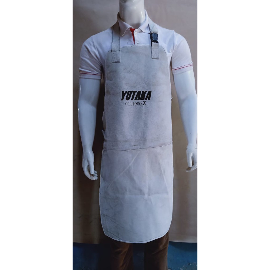 YUTAKA WELDING APRON KULIT Warna CHROME/ apron dada kulit abu