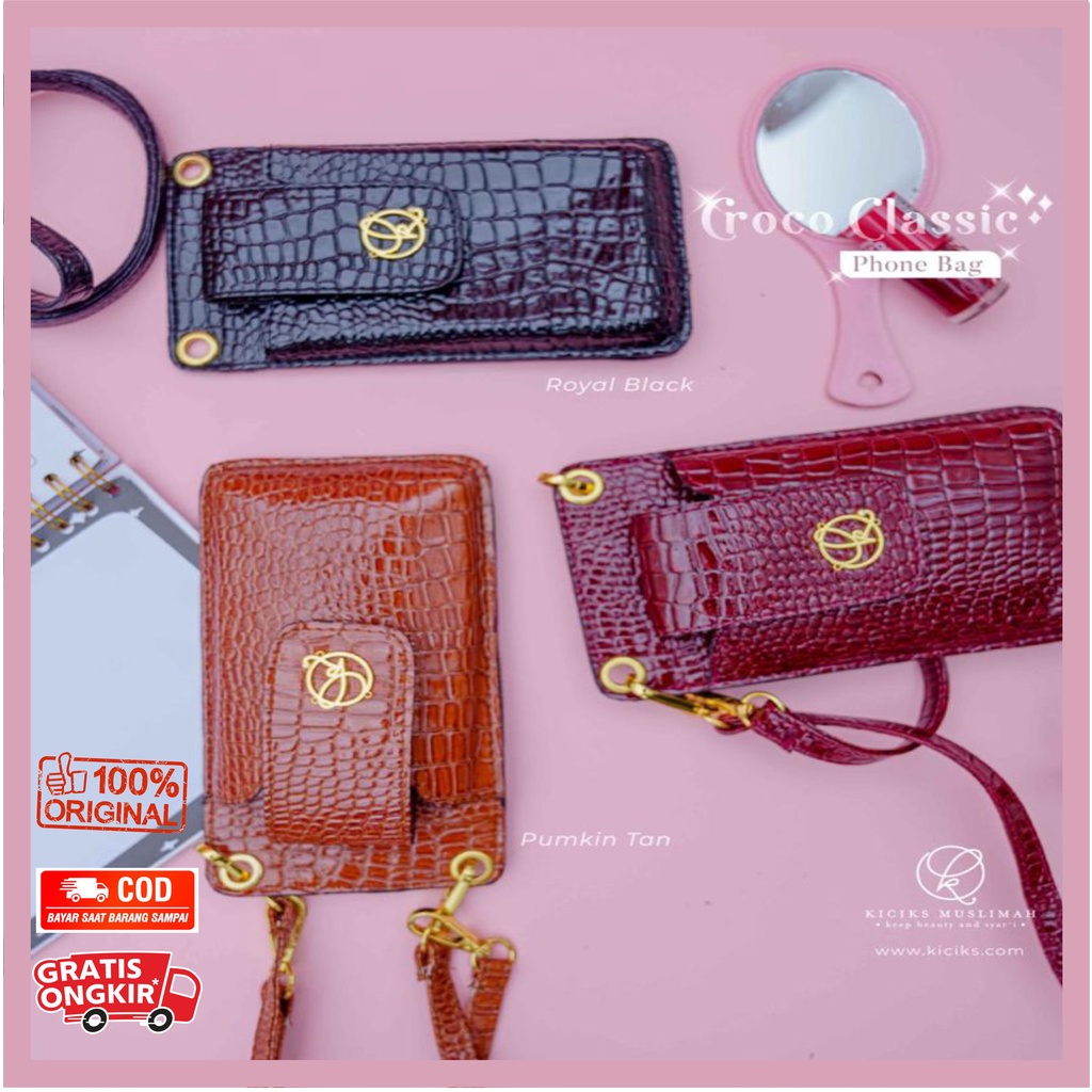 KICIKS CROCO CLASSIC PHONE BAG // TAS HP KULIT BERKUALITAS // READY STOCK & SIAP KIRIM