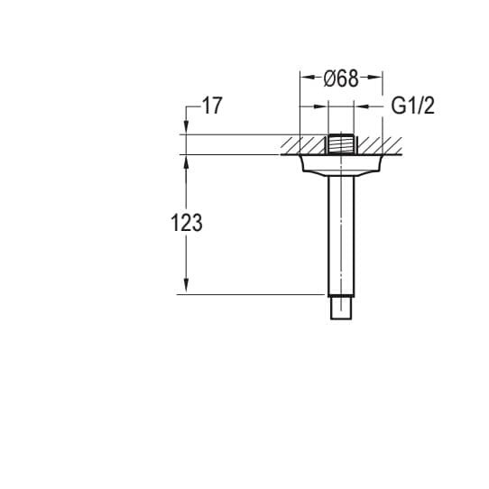 Shower Arm Ceiking Mounted SAP 7211 Luxury Gold