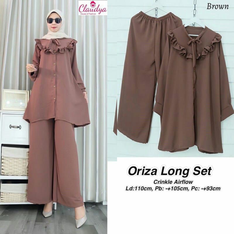 Oriza Long Tunik | setelan tunik crinkle