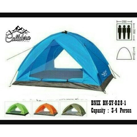 Tenda Gunung Camping Kap 3-4 Orang BNIX 0281 Dome Outdoor Double Layer