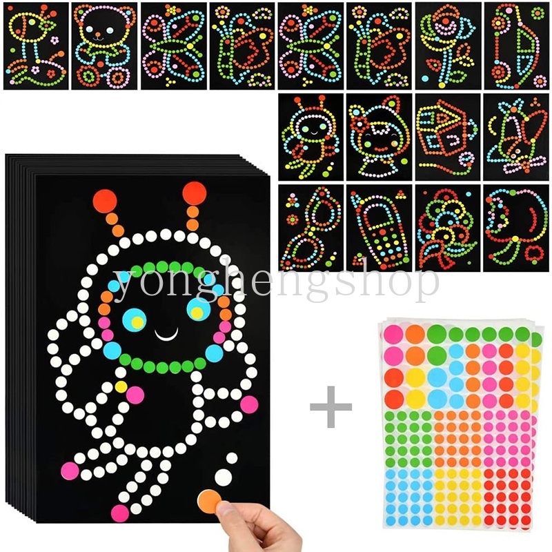 Mainan Puzzle Stiker Mosaik Motif Kartun Hewan Warna-Warni Untuk Edukasi Anak