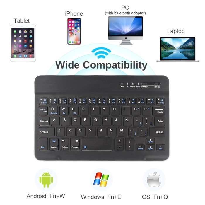 Keyboard Bluetooth 8inch - Keyboard Wireless K608 Android & Tablet