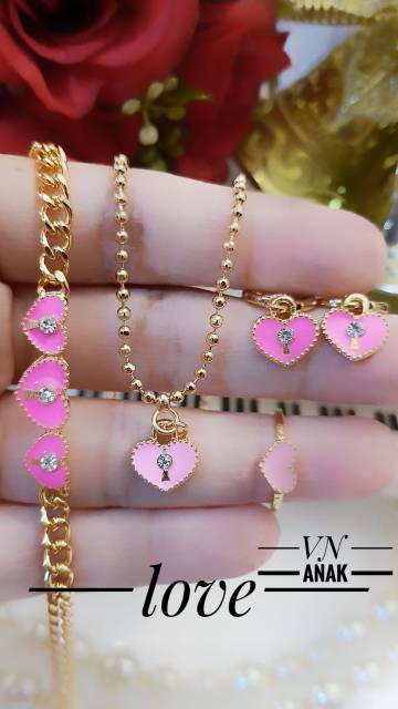 Xuping set perhiasan anak lapis emas 18k