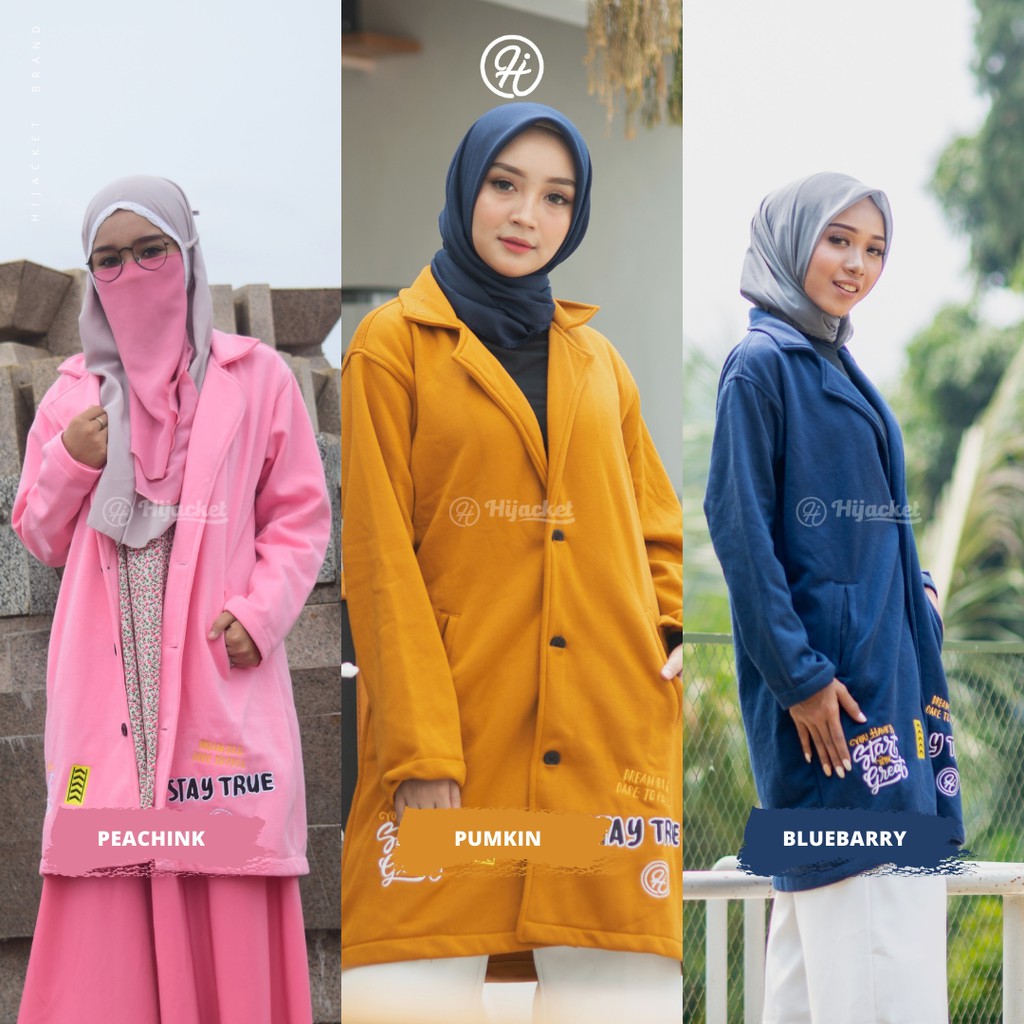 Hijacket Elma Series Origilal Jaket Hijabers Bahan Premium Fleece yang 