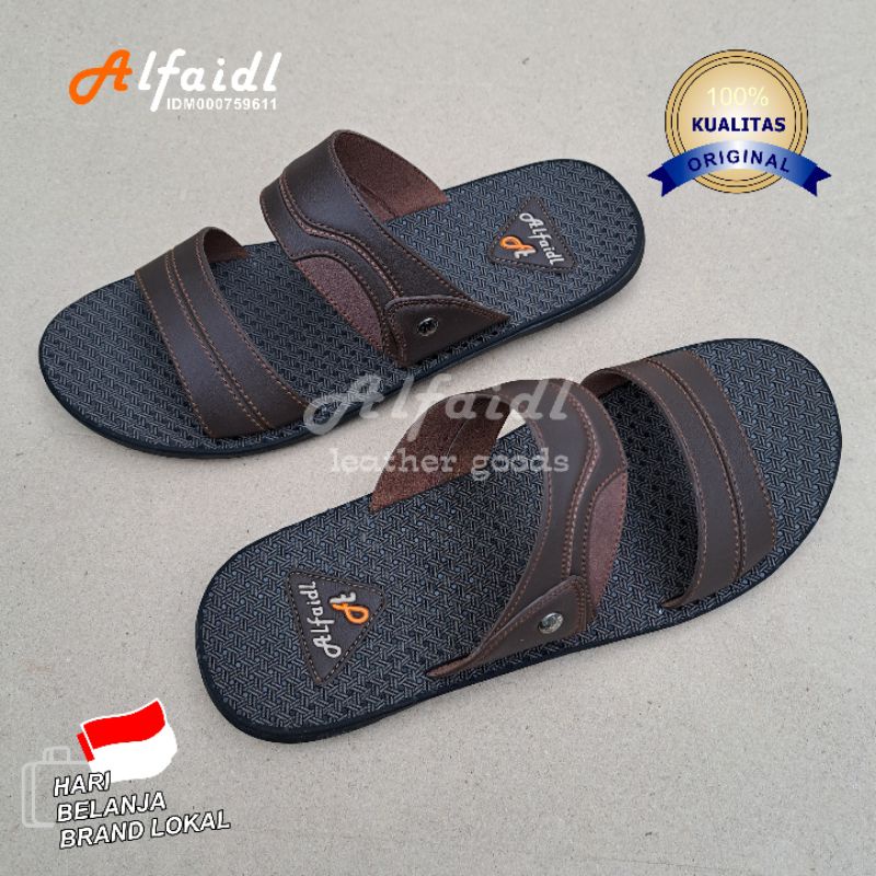 Sandal Distro | Sandal Pria Casual | Sendal Bandua Cowok | Sandal Slide Original Alfaidl