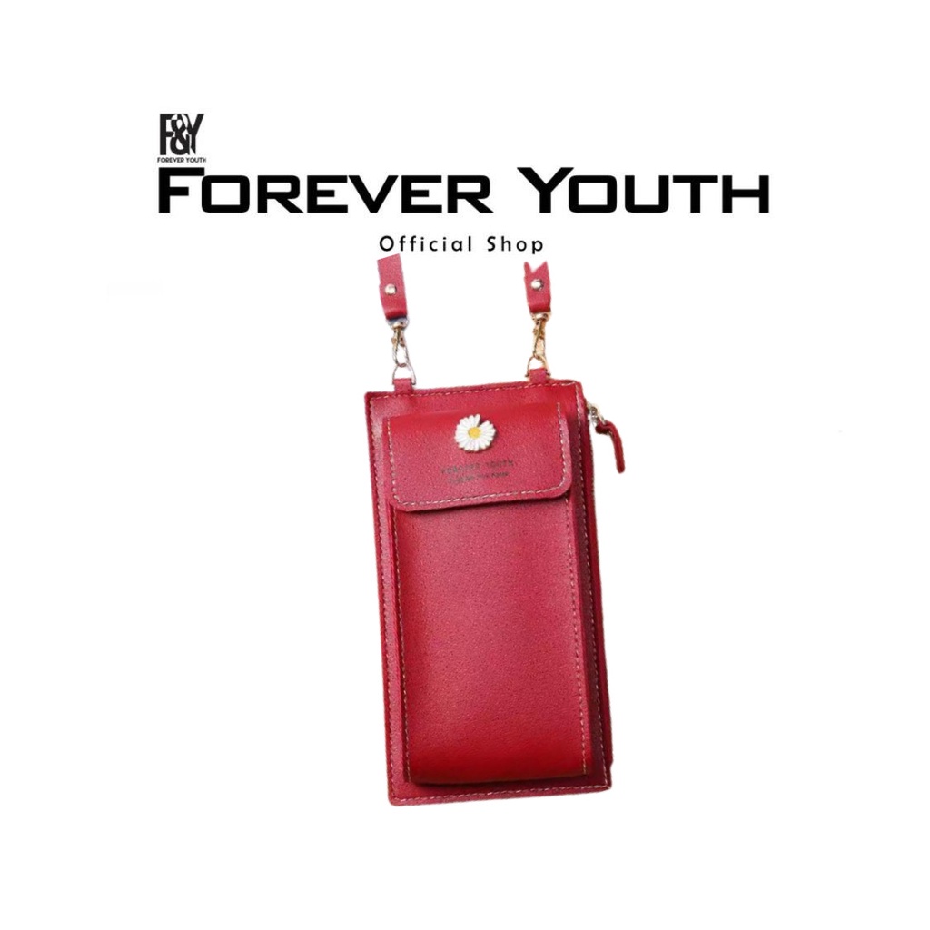 Forever Youth Tas Selempang Dompet Panjang dengan Motif bunga Daisy - AF3002