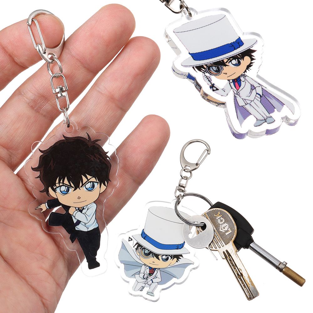 ROW Student gifts Acrylic Mau Lilan Double-sided pendant Detective Conan Shinichi Exquisite trinkets Animation peripherals Keychain Conan Metal