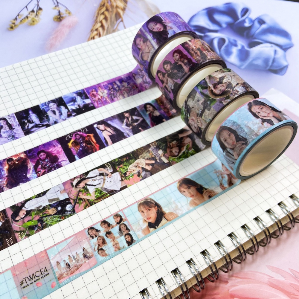 1 Rol Selotip Washi Tape Motif TWICE Formula Of Love Untuk Dekorasi Jurnal DIY