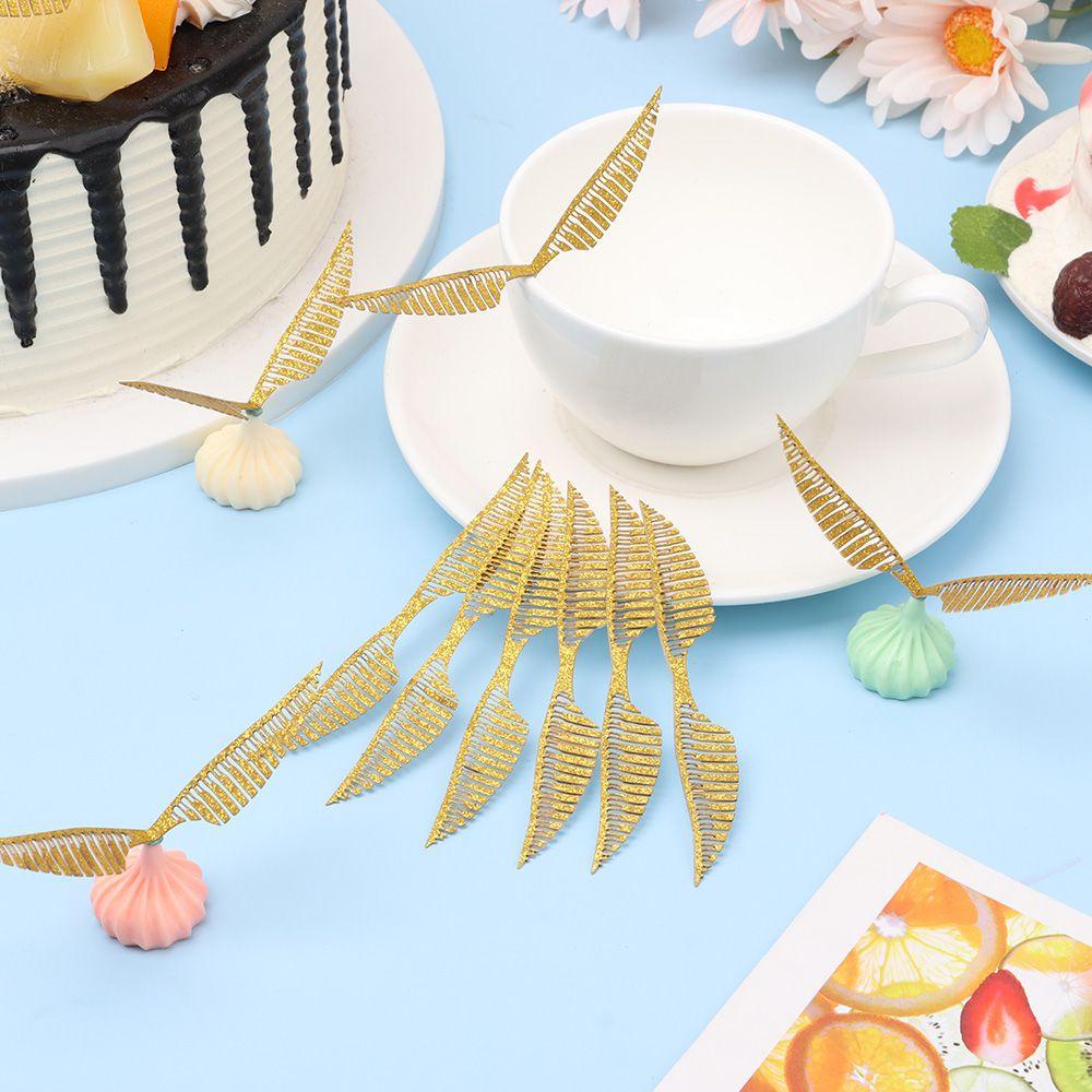 Solighter 50Pcs Hollowed Wings Cupcake Toppers Dekorasi Coklat Sayap Penyihir Pesta Praktis