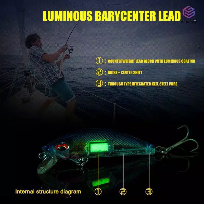 Minnow Glow in the Dark Umpan Casting luminous