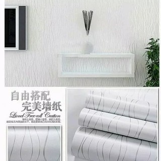 Wallpaper Sticker Dinding  Rumah Minimalis PUTIH SALUR 