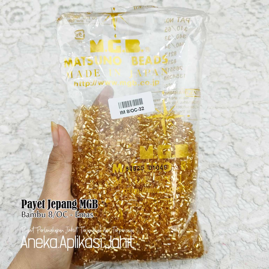 1 PON PAYET JEPANG VERSI BESAR UKURAN 3.6 MM MGB PASIR 8/O & BAMBU 8/OC GOLD 32